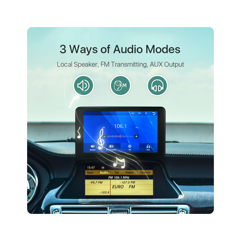 Bildschirm 9 Zoll Carplay und Android Auto wireless + hinten